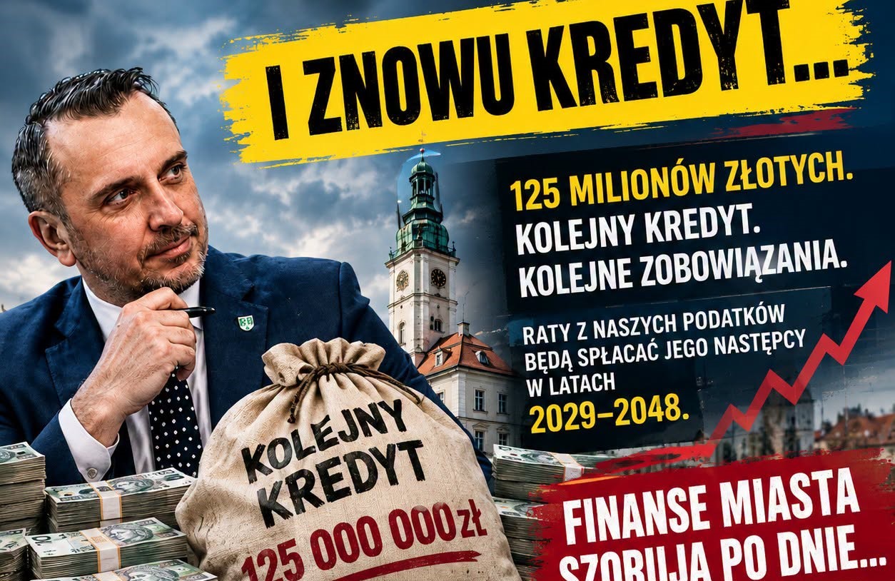 Pabierowski chce utopić finanse miasta. Chce wziąć 125 „baniek”, aby załatać dziurę, którą sam wyhodował